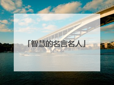 智慧的名言名人