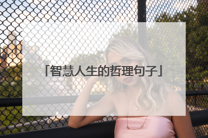 智慧人生的哲理句子