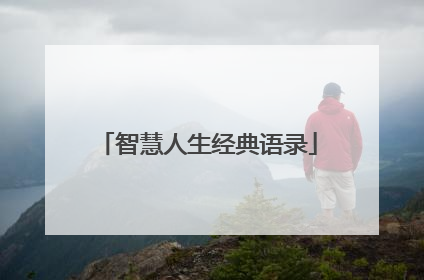 智慧人生经典语录