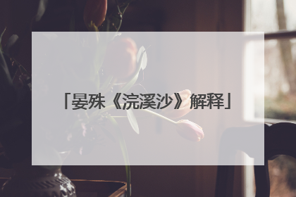 晏殊《浣溪沙》解释