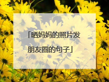 晒妈妈的照片发朋友圈的句子