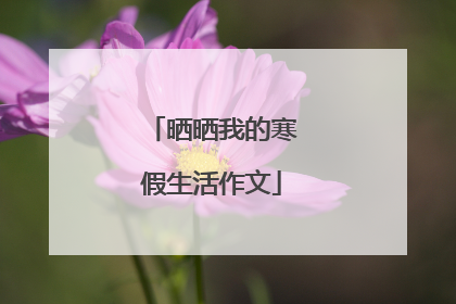 晒晒我的寒假生活作文