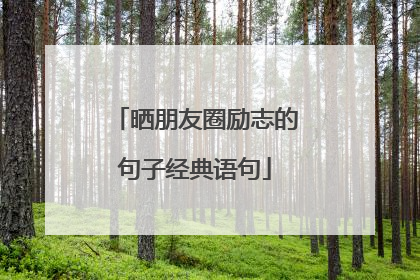 晒朋友圈励志的句子经典语句