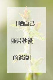 晒自己照片秒赞的说说