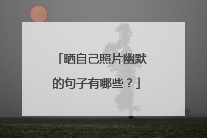 晒自己照片幽默的句子有哪些?