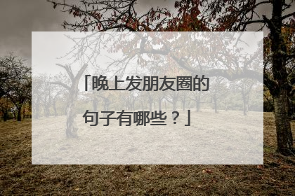 晚上发朋友圈的句子有哪些？