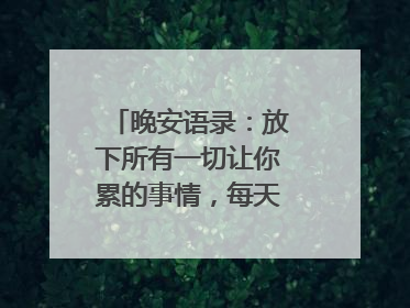 晚安语录：放下所有一切让你累的事情，每天都是新的