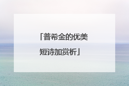 普希金的优美短诗加赏析