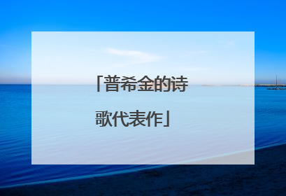 普希金的诗歌代表作