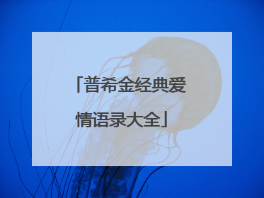 普希金经典爱情语录大全