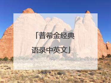 普希金经典语录中英文