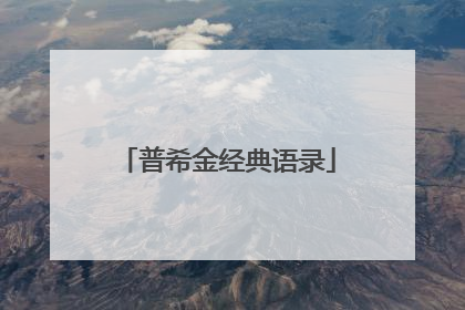 普希金经典语录