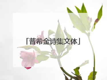 普希金诗集文体