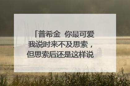 普希金 你最可爱我说时来不及思索,但思索后还是这样说。什么意思,