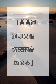普普通通却又很伤感的高级文案