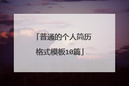 普通的个人简历格式模板10篇