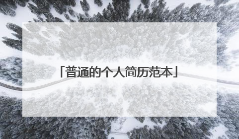 普通的个人简历范本
