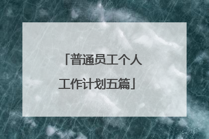 普通员工个人工作计划五篇