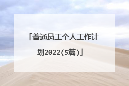 普通员工个人工作计划2022(5篇)