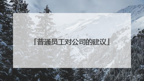 普通员工对公司的建议