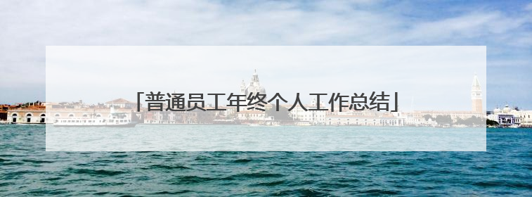 普通员工年终个人工作总结