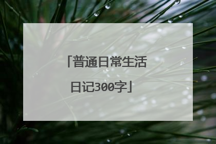 普通日常生活日记300字