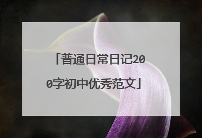 普通日常日记200字初中优秀范文