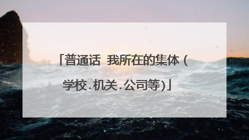 普通话 我所在的集体（学校.机关.公司等)