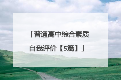 普通高中综合素质自我评价【5篇】