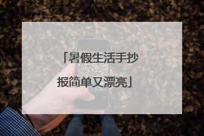 暑假生活手抄报简单又漂亮