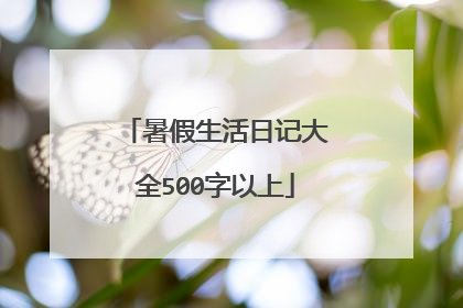 暑假生活日记大全500字以上