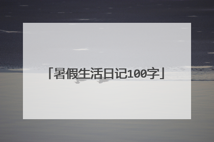 暑假生活日记100字