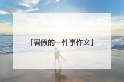 暑假的一件事作文