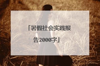 暑假社会实践报告2000字