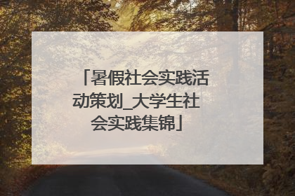 暑假社会实践活动策划_大学生社会实践集锦