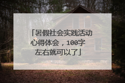 暑假社会实践活动心得体会,100字左右就可以了