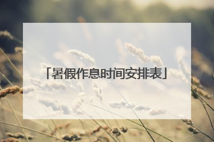 暑假作息时间安排表