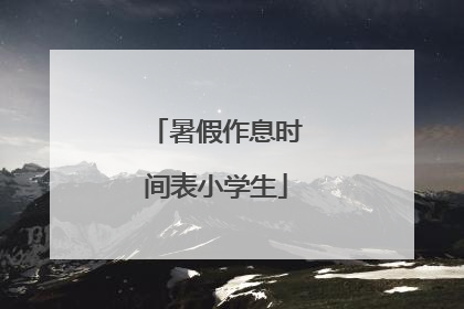 暑假作息时间表小学生