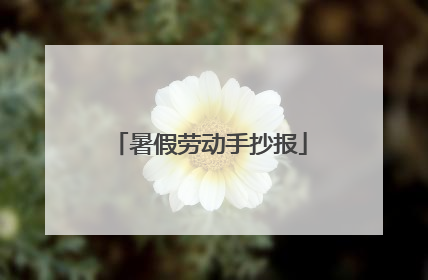 暑假劳动手抄报