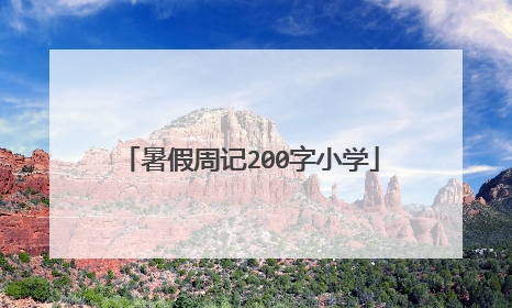 暑假周记200字小学