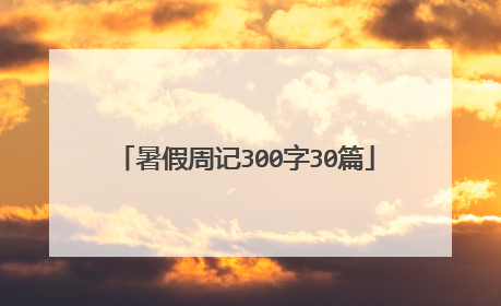 暑假周记300字30篇