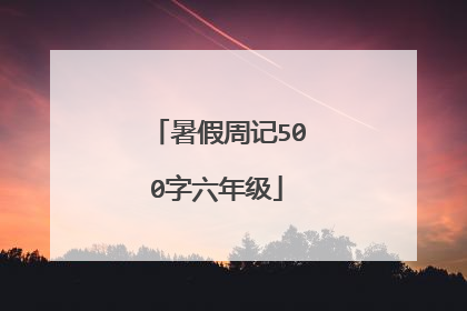 暑假周记500字六年级