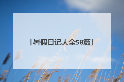 暑假日记大全50篇