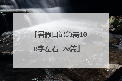 暑假日记急需100字左右 20篇