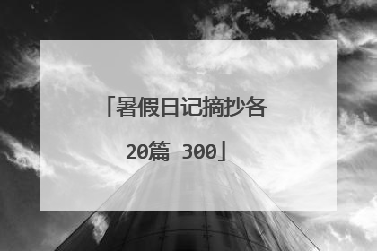 暑假日记摘抄各20篇 300