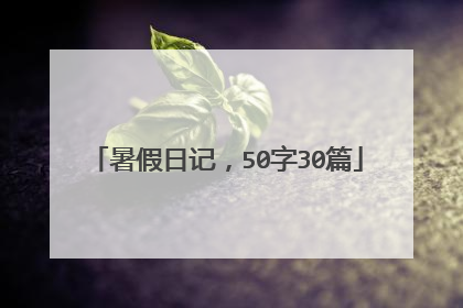 暑假日记,50字30篇
