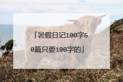 暑假日记100字60篇只要100字的
