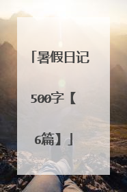 暑假日记500字【6篇】