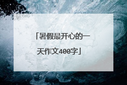 暑假最开心的一天作文400字