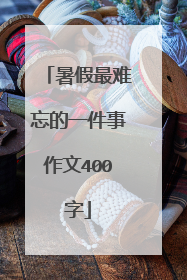 暑假最难忘的一件事作文400字